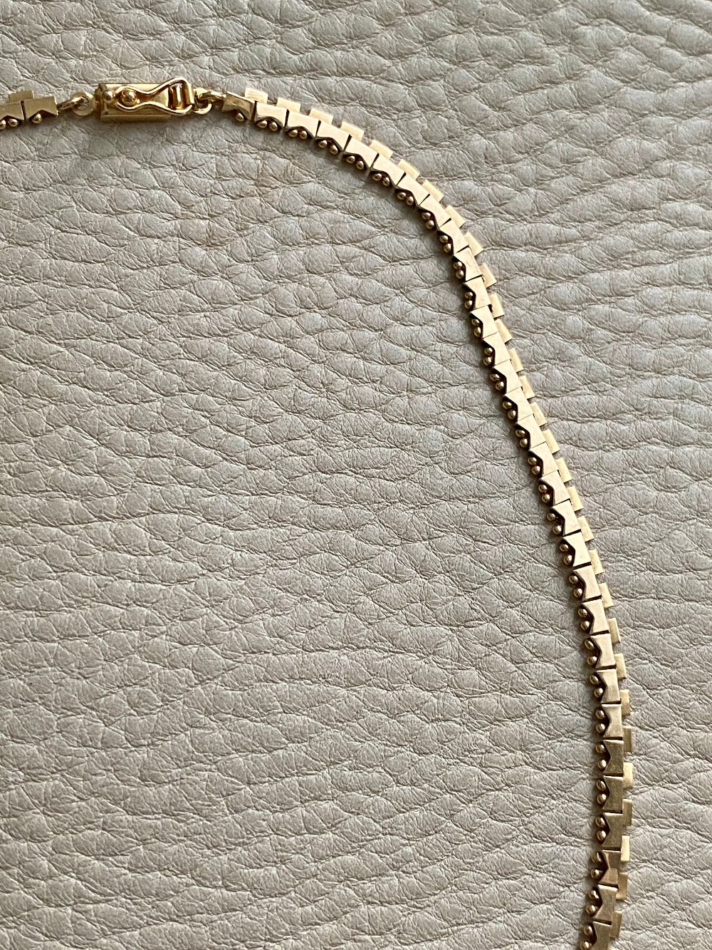 18k yellow gold vintage italian fringe link necklace 17 inch length