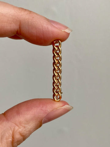 1915 Antique Chain Link Brooch Pin 18k Gold - 1.25 inch length