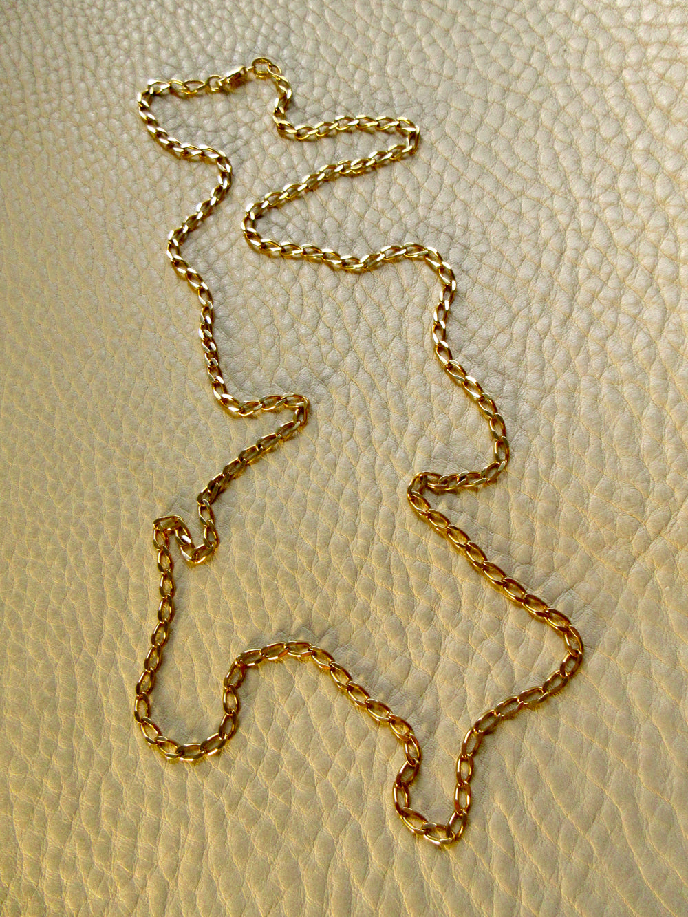 Vintage Italian Open Curb Link Chain 18k Gold – 26.5 Inch Length