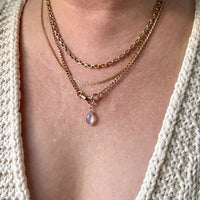 Skinny Vintage Swedish Virola Link Necklace 18k Gold – 19.7 Inch Length