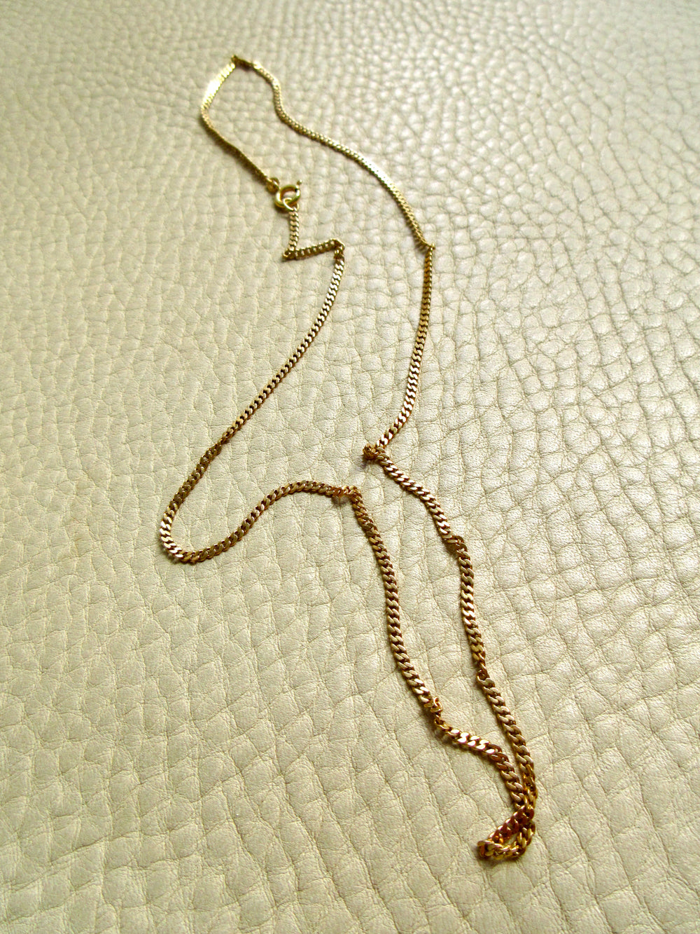 Scandinavian Vintage 18k Gold Pressed Curb Chain – 18.25 Inch Length