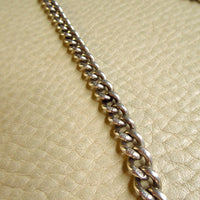 1894 Antique British Sterling Silver Curb Link Watch Chain – 14.75 Inch Length