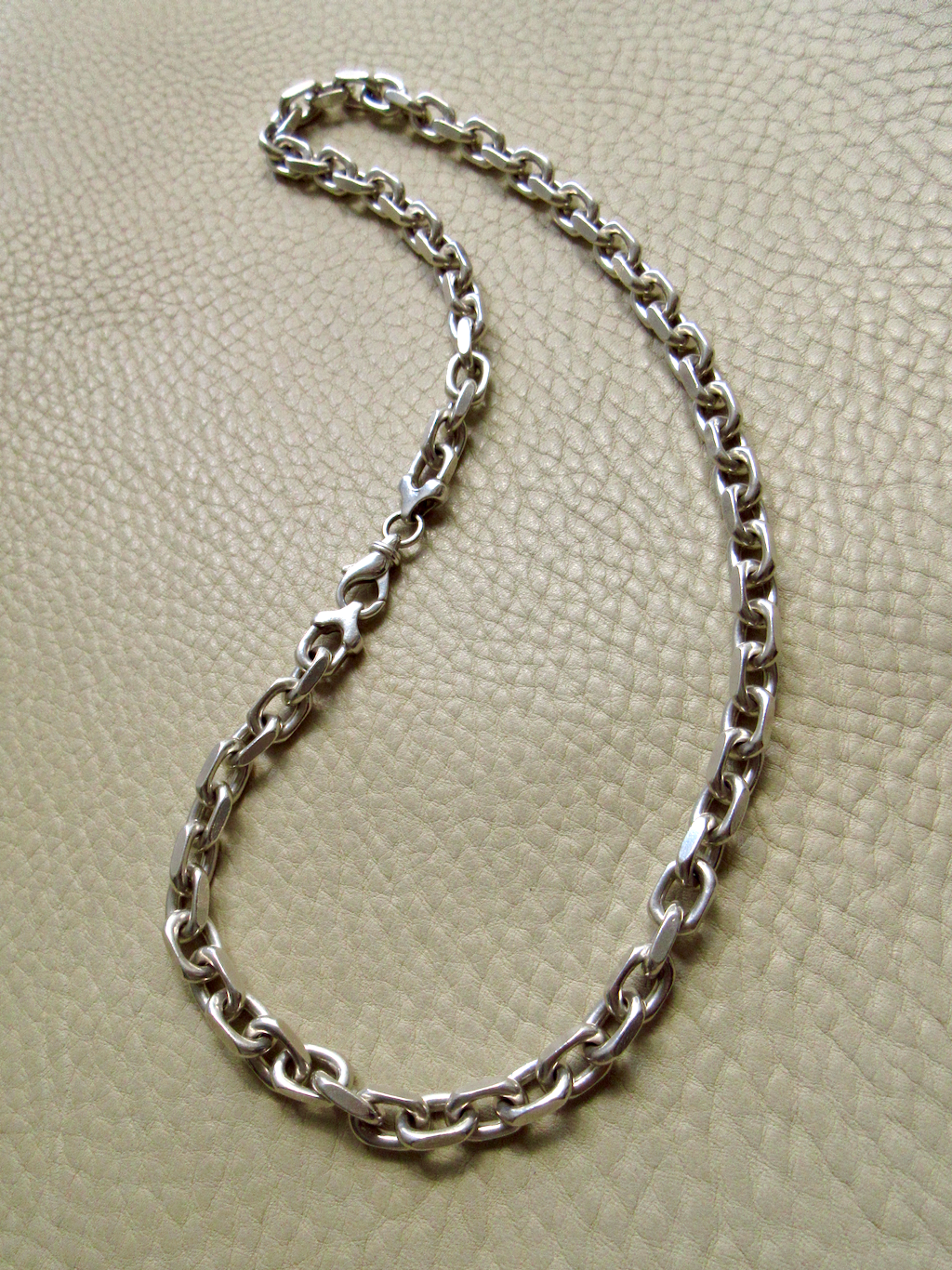 Vintage Sterling Silver Chunky Biker Link Chain Necklace – 20 Inch Length
