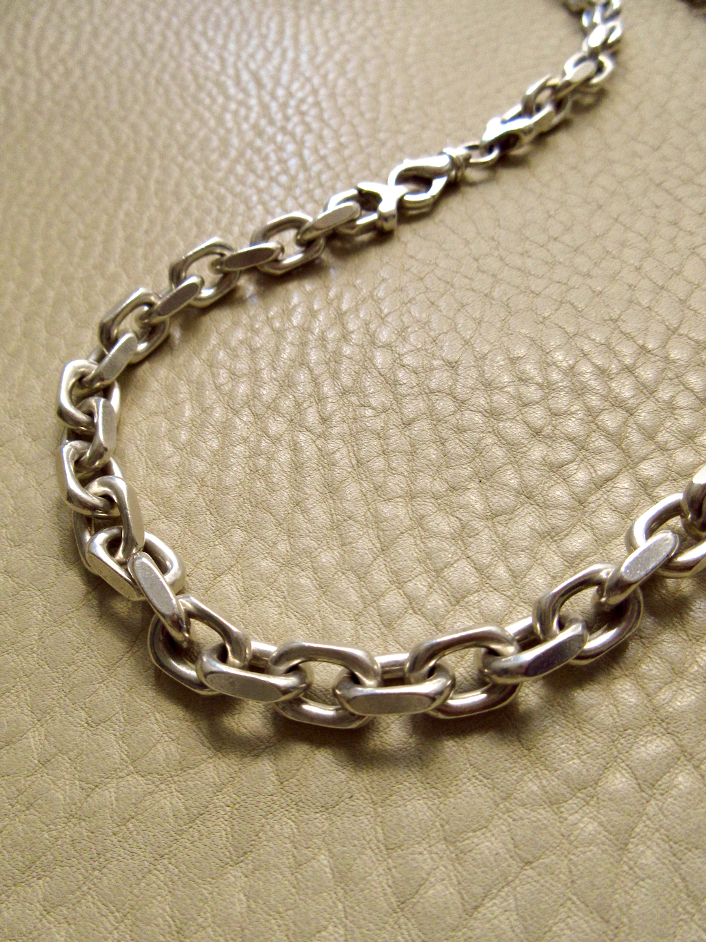 Vintage Sterling Silver Chunky Biker Link Chain Necklace – 20 Inch Length