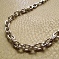 Vintage Sterling Silver Chunky Biker Link Chain Necklace – 20 Inch Length