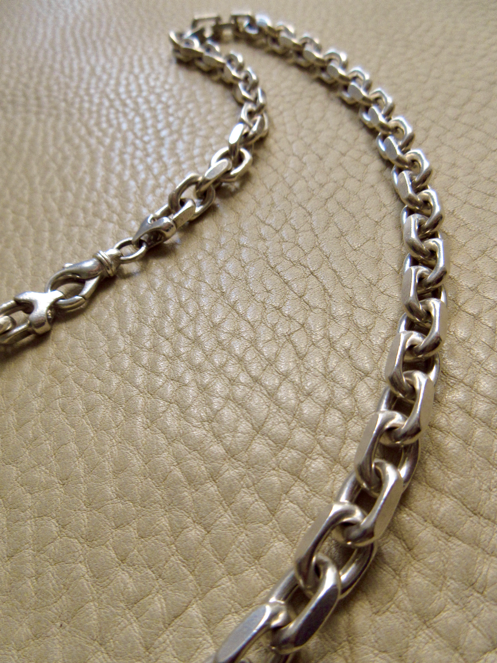 Vintage Sterling Silver Chunky Biker Link Chain Necklace – 20 Inch Length