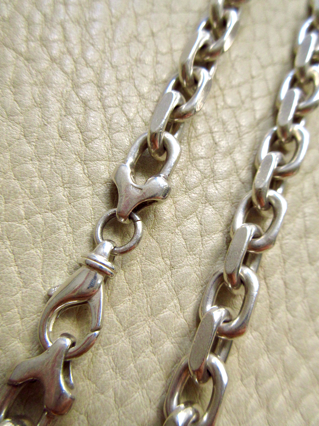 Vintage Sterling Silver Chunky Biker Link Chain Necklace – 20 Inch Length