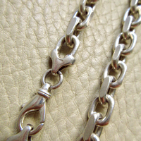 Vintage Sterling Silver Chunky Biker Link Chain Necklace – 20 Inch Length