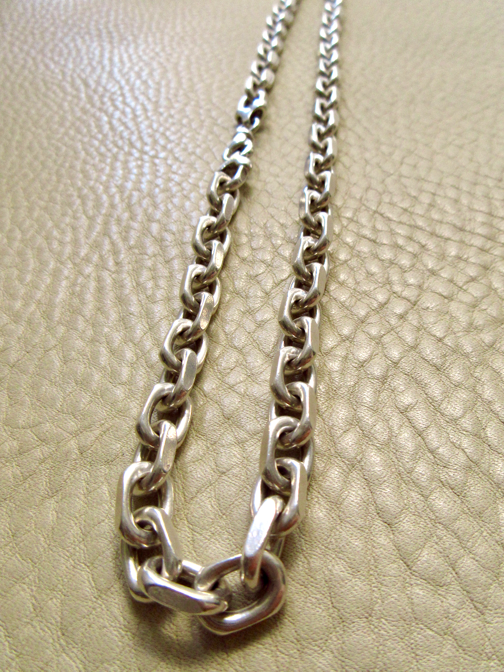 Vintage Sterling Silver Chunky Biker Link Chain Necklace – 20 Inch Length