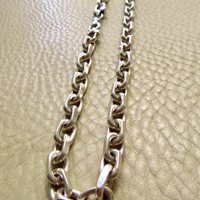 Vintage Sterling Silver Chunky Biker Link Chain Necklace – 20 Inch Length
