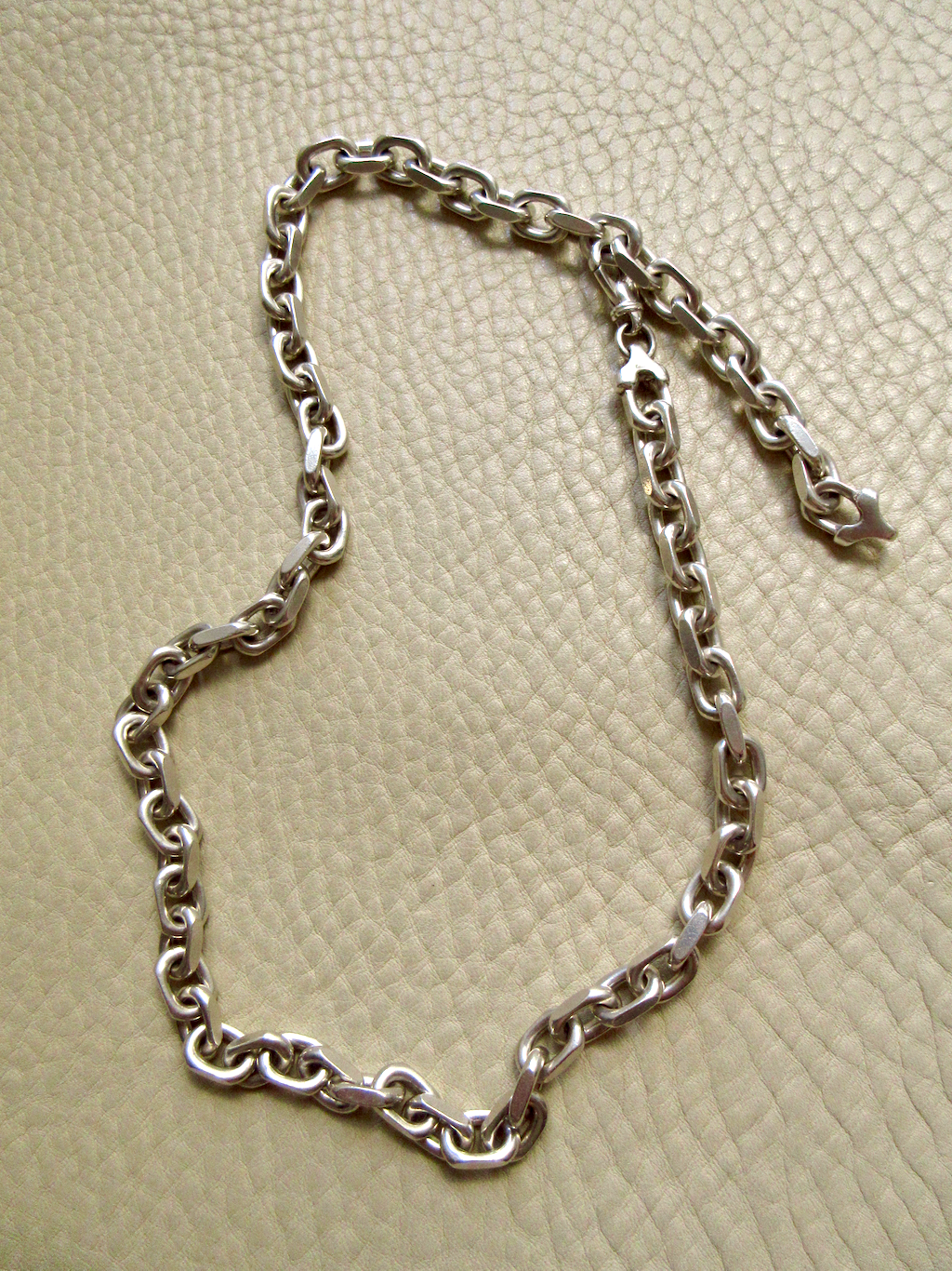 Vintage Sterling Silver Chunky Biker Link Chain Necklace – 20 Inch Length