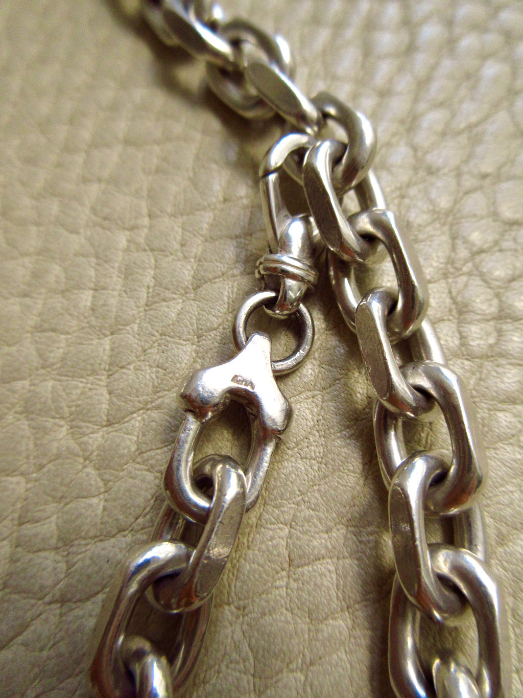 Vintage Sterling Silver Chunky Biker Link Chain Necklace – 20 Inch Length