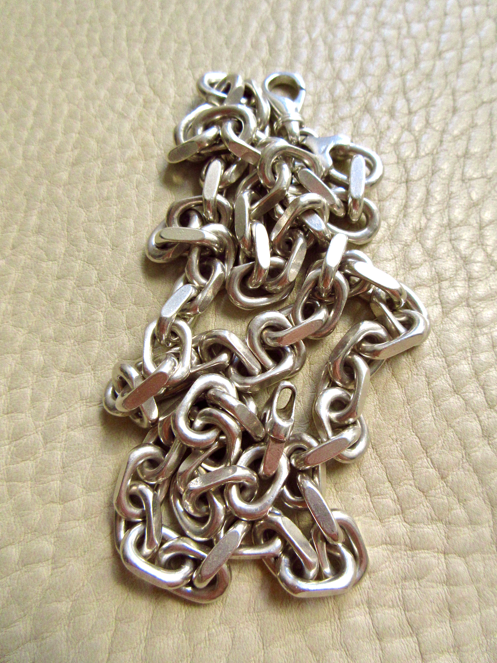 Vintage Sterling Silver Chunky Biker Link Chain Necklace – 20 Inch Length