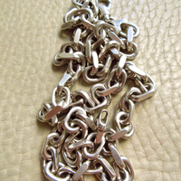 Vintage Sterling Silver Chunky Biker Link Chain Necklace – 20 Inch Length