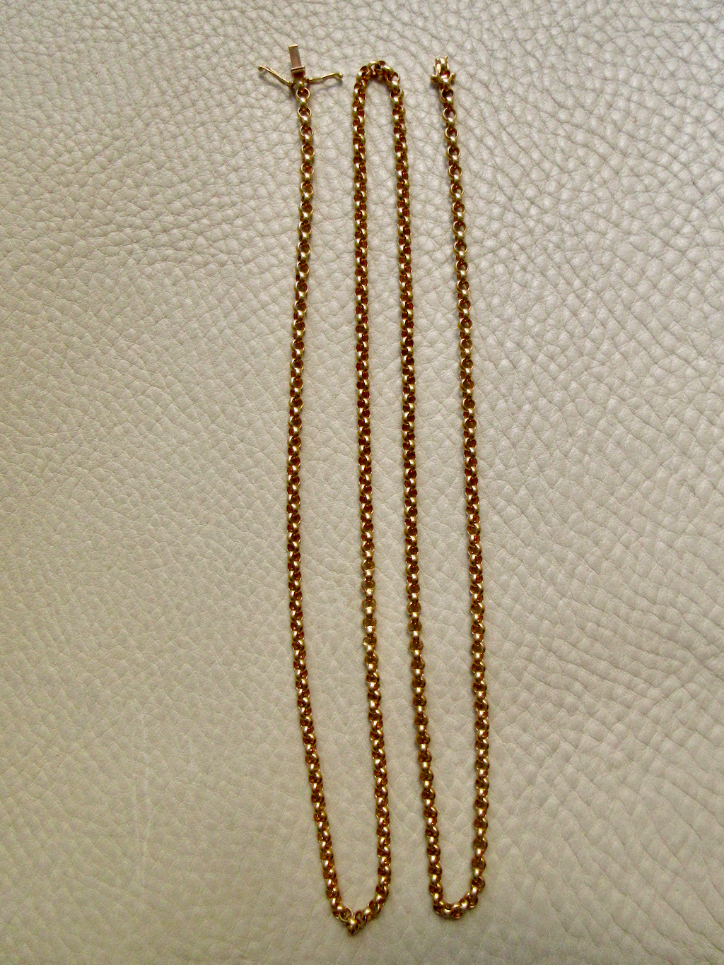 1986 - Vintage 18k Gold Long Length Rolo Link Necklace -  34.7 inch length