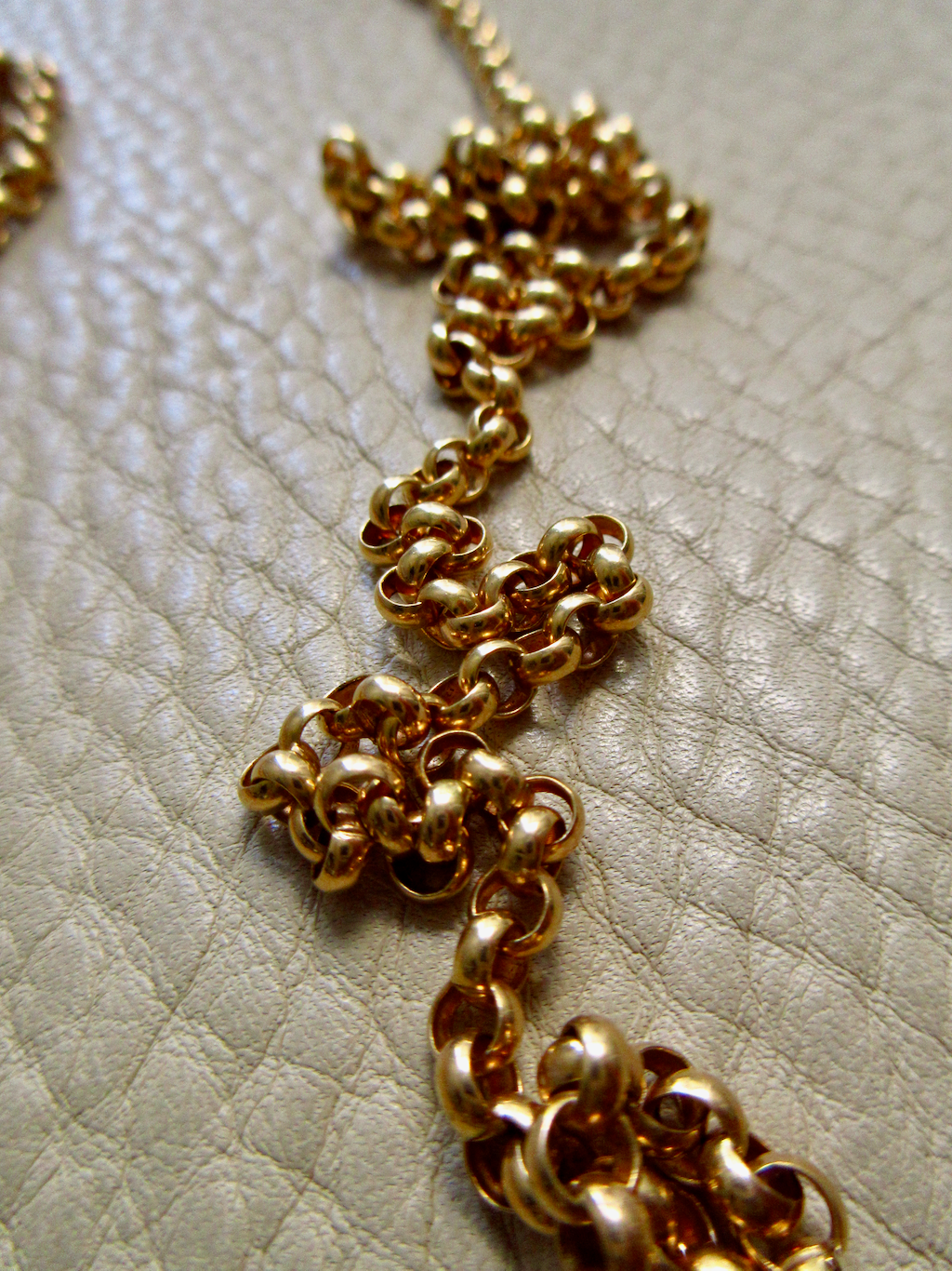 1986 - Vintage 18k Gold Long Length Rolo Link Necklace -  34.7 inch length