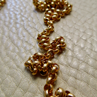 1986 - Vintage 18k Gold Long Length Rolo Link Necklace -  34.7 inch length