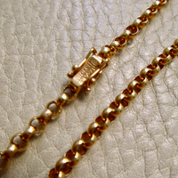 1986 - Vintage 18k Gold Long Length Rolo Link Necklace -  34.7 inch length