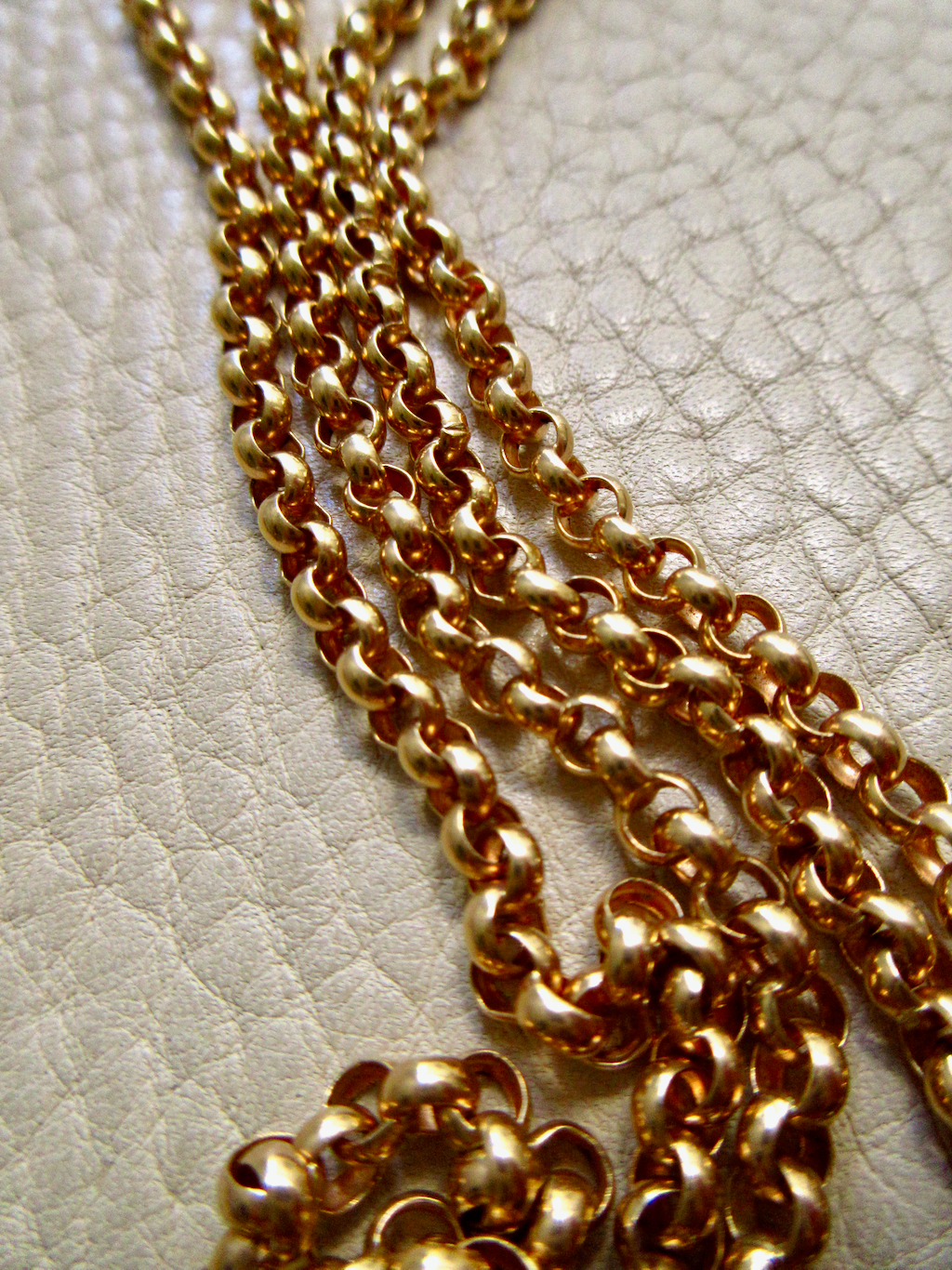 1986 - Vintage 18k Gold Long Length Rolo Link Necklace -  34.7 inch length