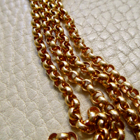 1986 - Vintage 18k Gold Long Length Rolo Link Necklace -  34.7 inch length