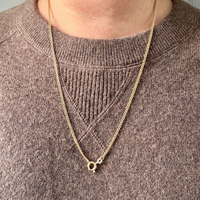 Vintage Italian 18k Yellow Gold Curb Link Chain Necklace – 23.4 Inch Length