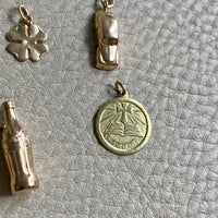18k gold Swedish vintage charm or pendant - 4-Leaf Clover