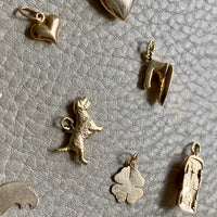 18k gold Swedish vintage charm or pendant - Terrier dog