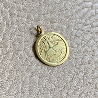 18k gold Swedish vintage charm or pendant - Confirmation Medallion