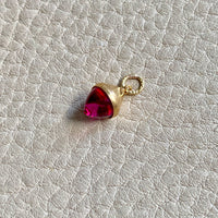 18k gold Swedish vintage charm or pendant - Acorn with Red Stone