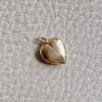 18k gold Swedish vintage charm or pendant - Embellished Heart with Red Stone