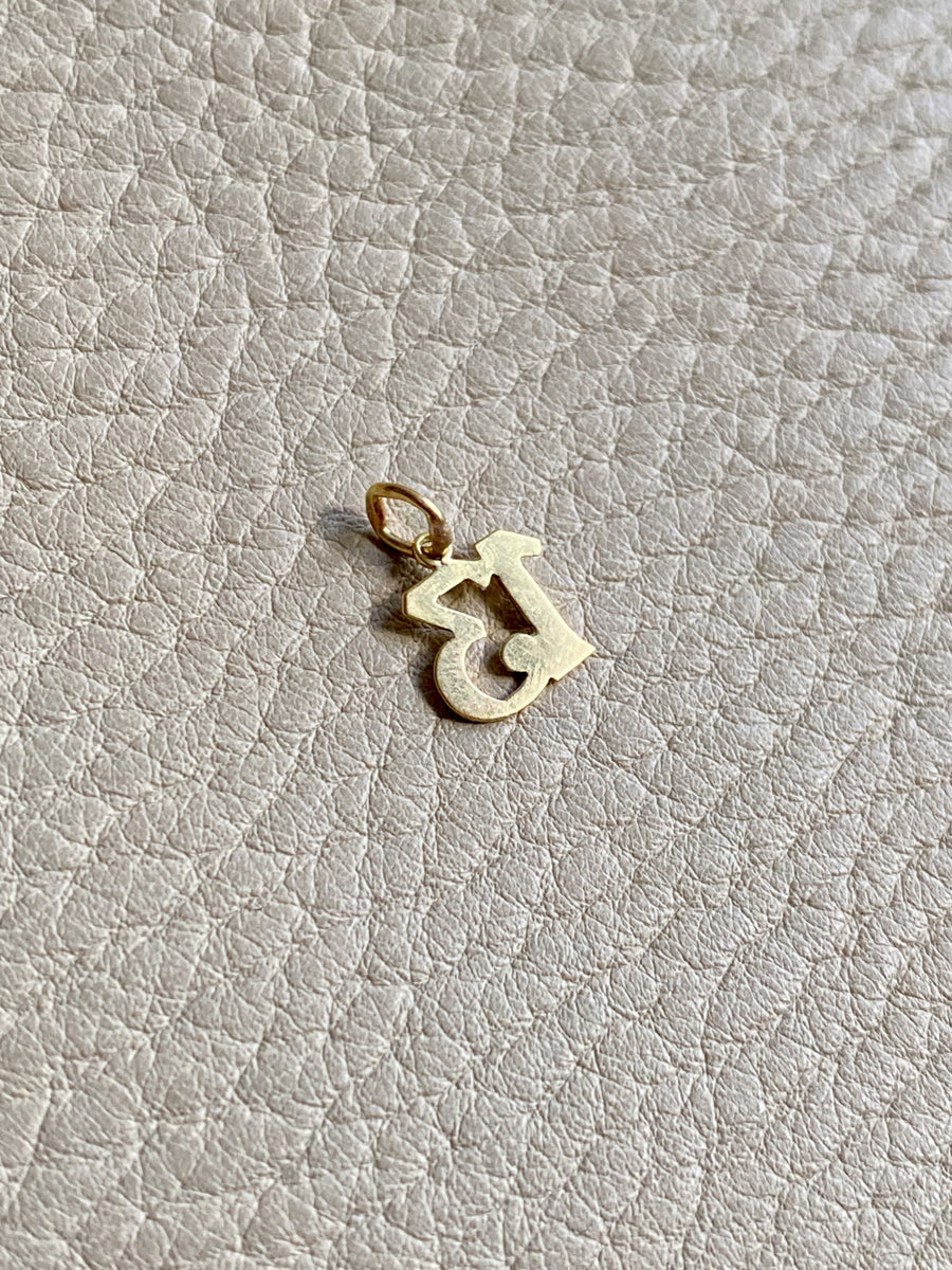 18k gold Swedish vintage charm or pendant - Number '13'