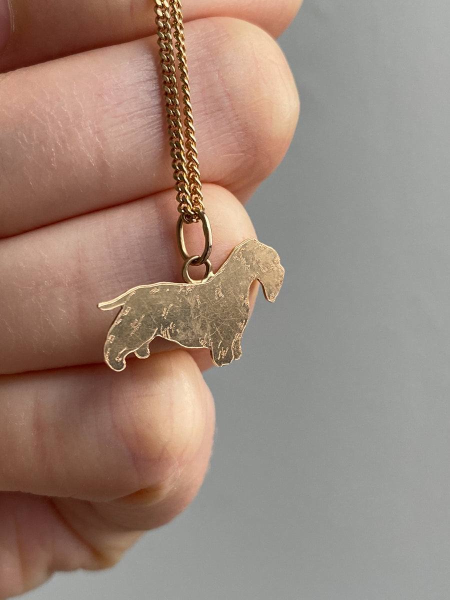 14k gold vintage charm or pendant - Schnauzer