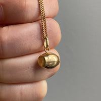 18k gold vintage charm or pendant - Barrel