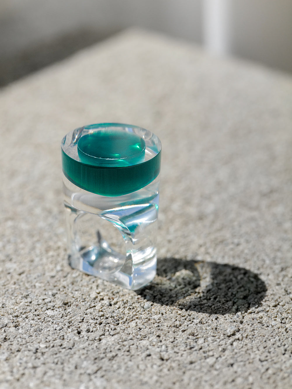 Vintage Siv Lagerström Green Disc Acrylic Ring – Size 5