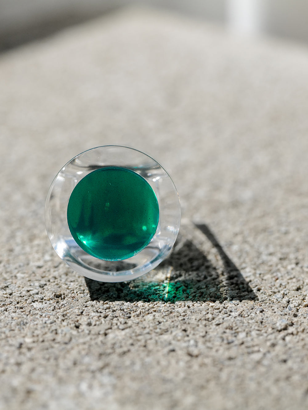 Vintage Siv Lagerström Green Disc Acrylic Ring – Size 5