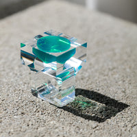 Vintage Siv Lagerström Green Optical Acrylic Ring – Size 6.5
