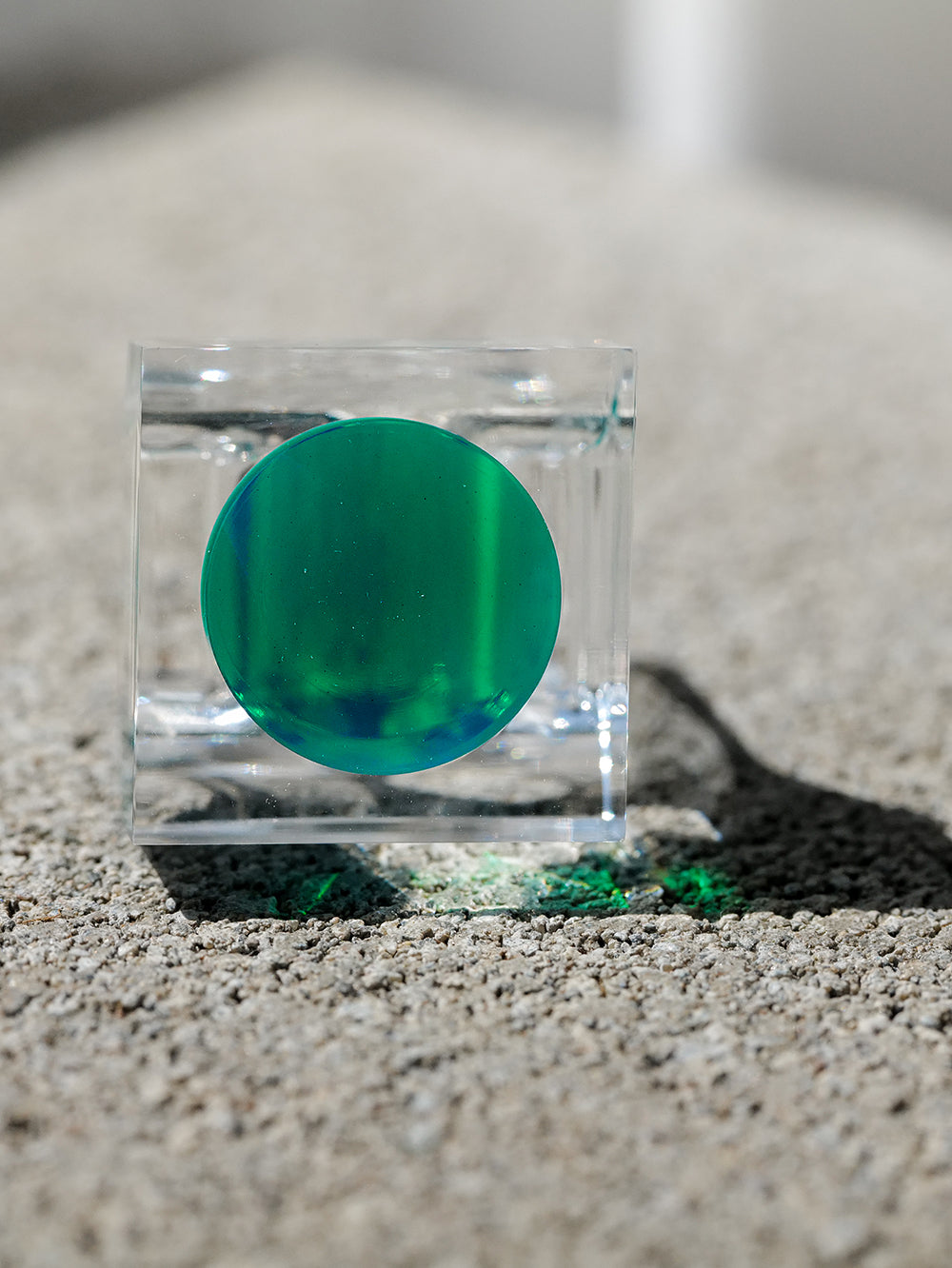 Vintage Siv Lagerström Green Optical Acrylic Ring – Size 6.5