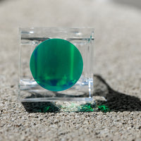 Vintage Siv Lagerström Green Optical Acrylic Ring – Size 6.5
