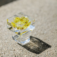Vintage Siv Lagerström Floral Inclusion Acrylic Ring – Size 5.5