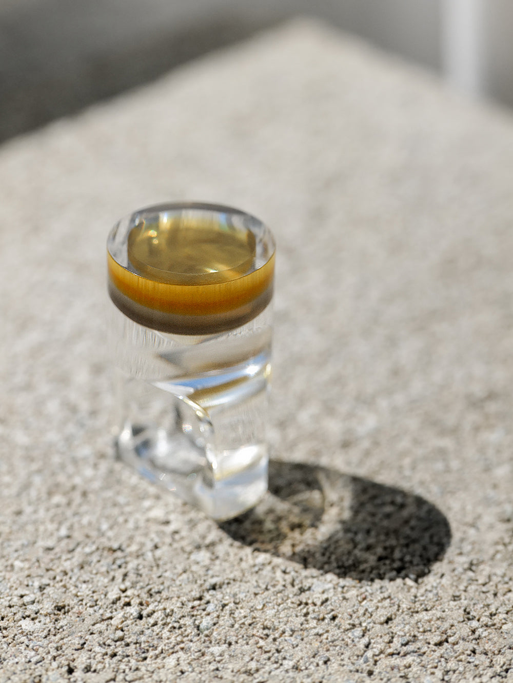 Vintage Siv Lagerström Yellow Optical Acrylic Ring – Size 5.5