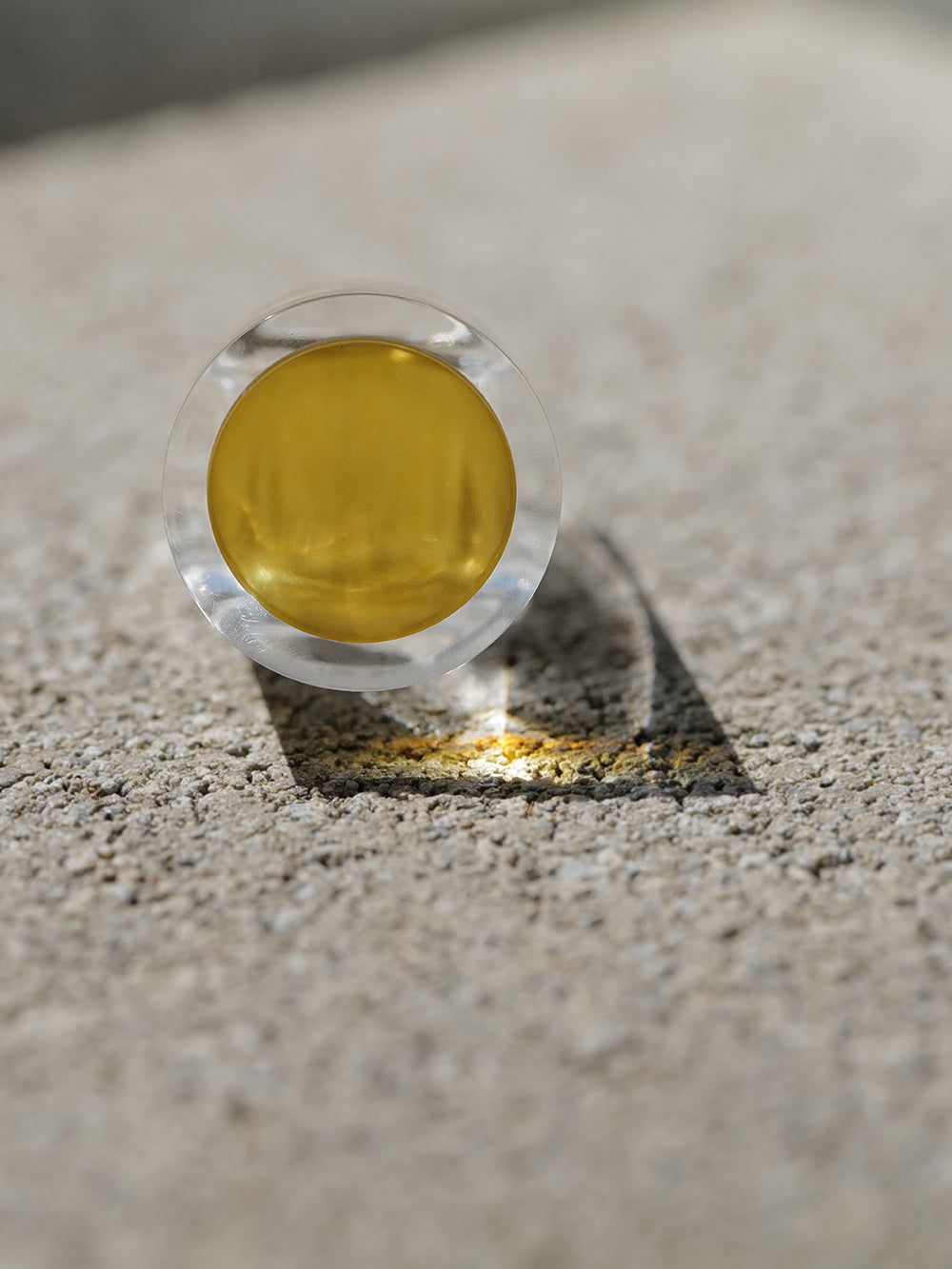 Vintage Siv Lagerström Yellow Optical Acrylic Ring – Size 5.5