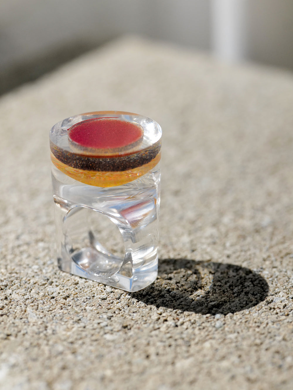 Vintage Siv Lagerström Layered Color Acrylic Ring – Size 5