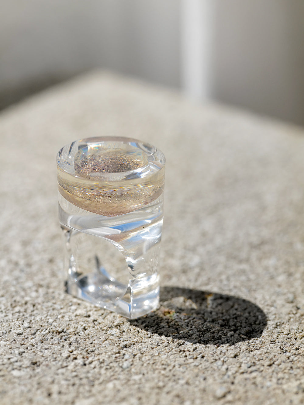 Vintage Siv Lagerström Sand Inclusion Acrylic Ring – Size 7.75