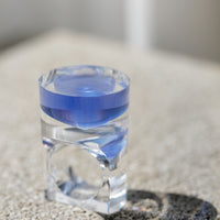 Vintage Siv Lagerström Blue Optical Acrylic Ring – Size 5.25