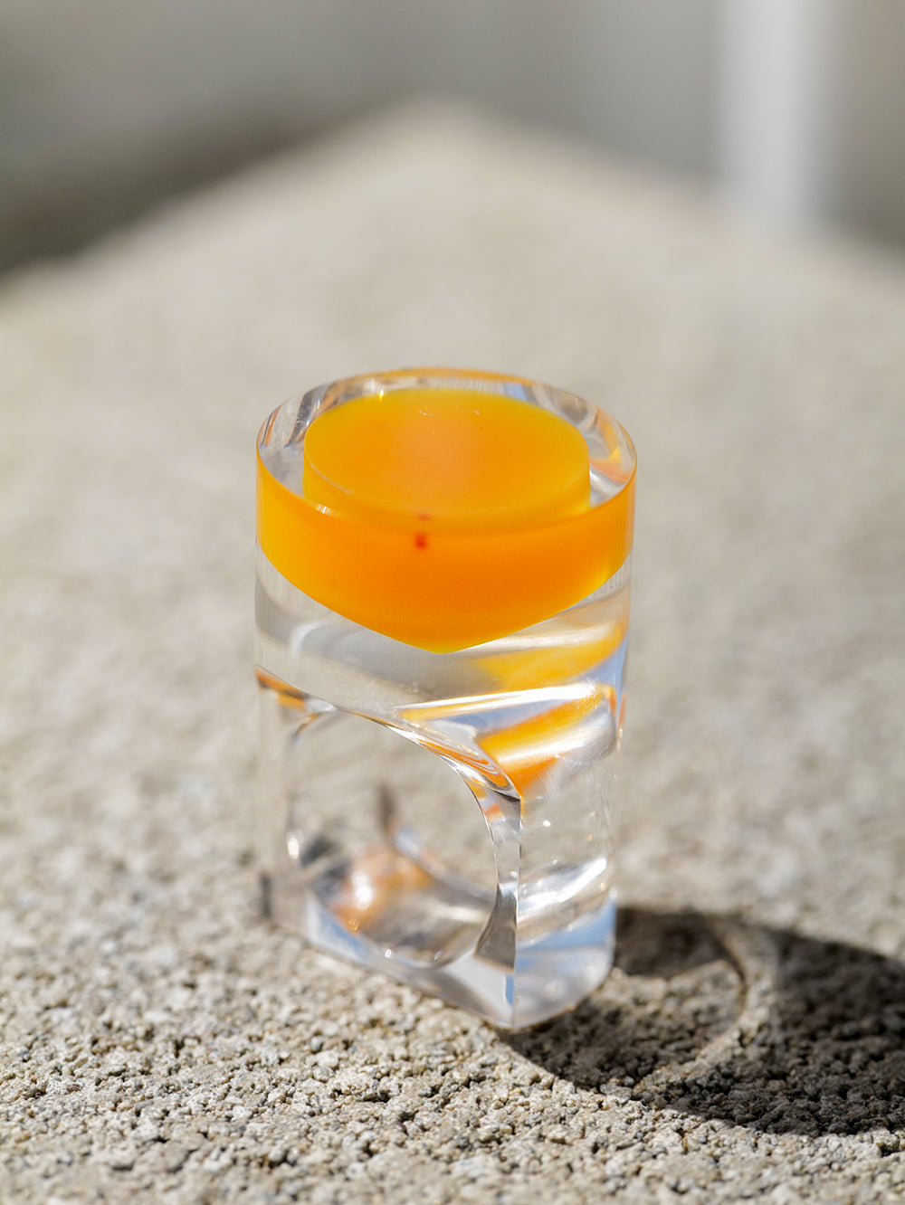 Vintage Siv Lagerström Orange Optical Acrylic Ring – Size 5.5