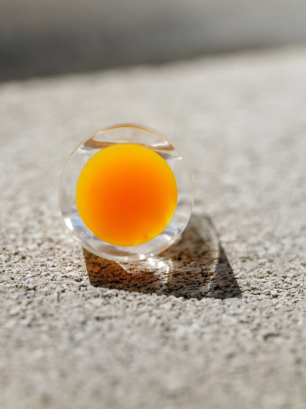 Vintage Siv Lagerström Orange Optical Acrylic Ring – Size 5.5