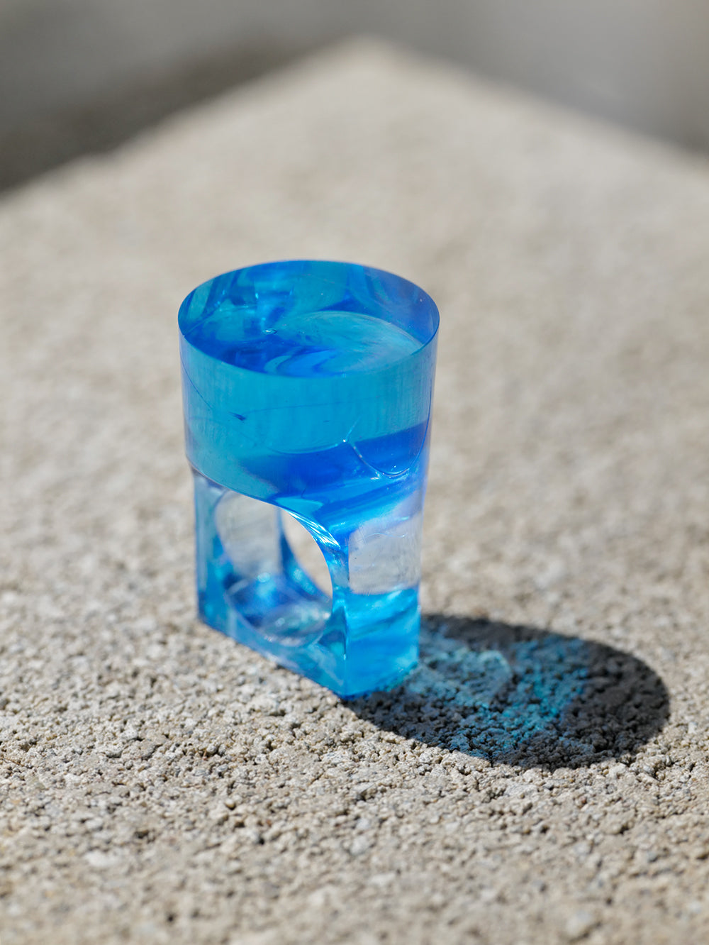 Vintage Siv Lagerström Blue-Tinted Acrylic Ring – Size 5