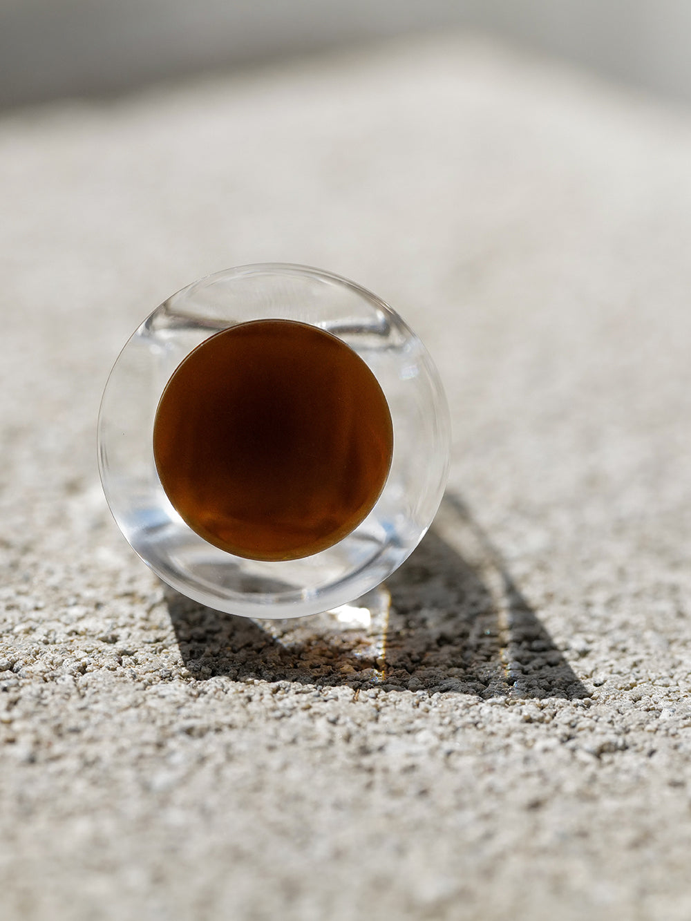 Vintage Siv Lagerström Chocolate Brown Optical Acrylic Ring – Size 5