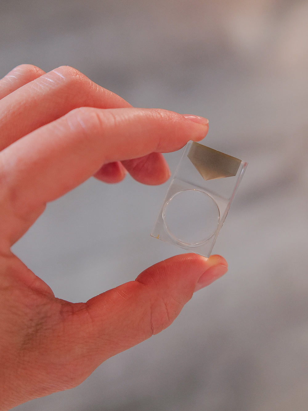 Vintage Siv Lagerström Smoky Gray-Brown Optical Acrylic Ring – Size 6.5