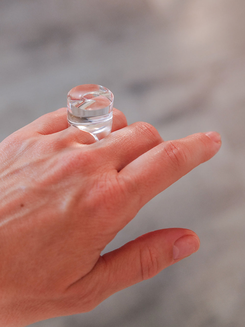 Vintage Siv Lagerström Clear Acrylic Ring – Size 7.25
